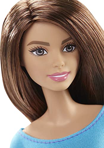 Barbie Fashionista Made to Move, Muñeca articulada top color azul, juguete +3 años (Mattel DJY08)