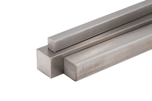 Barra cuadrada de acero inoxidable V2A 304, 10 mm, 1.4301, barra cuadrada de 1 metro