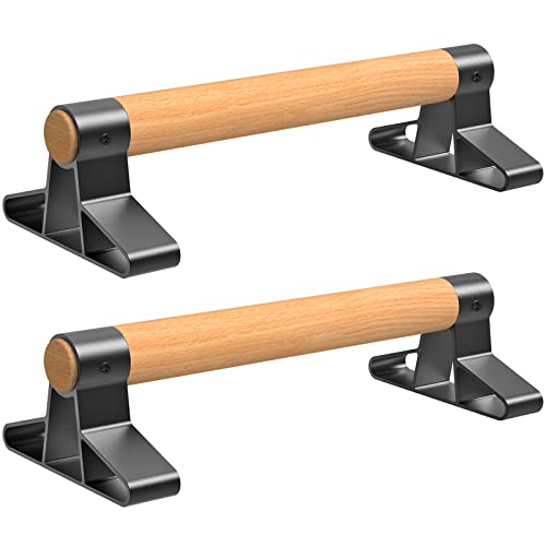 Barras de empuje con mango de madera con soporte de acero de aleación que mantienen una larga duración y cómoda de usar, barras de paralelos antideslizantes para flexiones, yoga entrenamiento