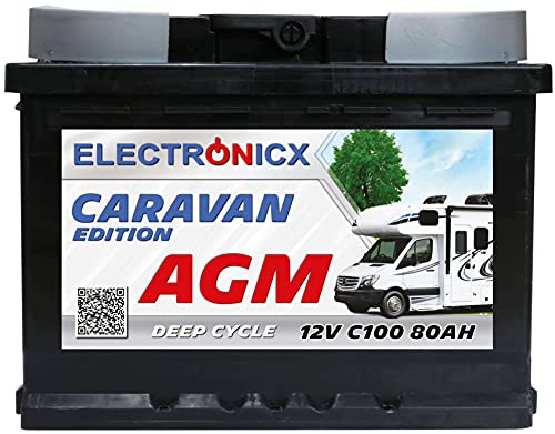 Bateria solar AGM 12v 80Ah Electronicx Caravan Edition V2 - acumulador y fornecimento de baterias solares para caravana - gel solar, mover