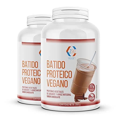 Batido proteinas masa muscular - proteína vegana - Proteína en Polvo para Recuperación y Desarrollo Muscular - Sabor chocolate - Tonifica y aumenta la masa muscular - 350 g - Z90