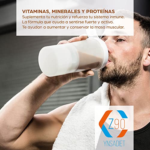 Batido proteinas masa muscular - proteína vegana - Proteína en Polvo para Recuperación y Desarrollo Muscular - Sabor chocolate - Tonifica y aumenta la masa muscular - 350 g - Z90