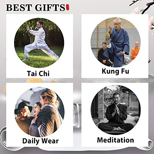 BBLAC 2KEY Artes Marciales Ropa | Unisex Uniforme para Tai Chi y Kung Fu | Tradicional Chino Ropa Está Hecho Leche Seda | Traje Ligero para Meditación y Qigong (B, M)