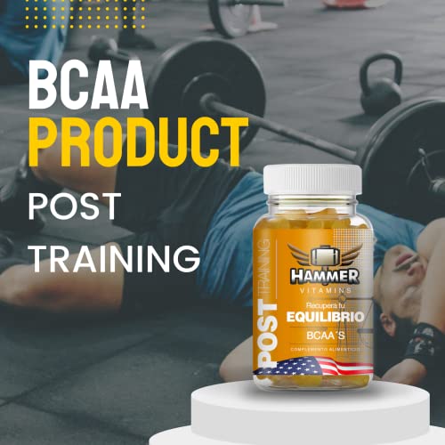 BCAA (2:1:1) Aminoácidos Hammer ® - Recuperación Muscular Post Entreno - 60 Gominolas Post Training - Veganas, sin glutén y sin lactosa
