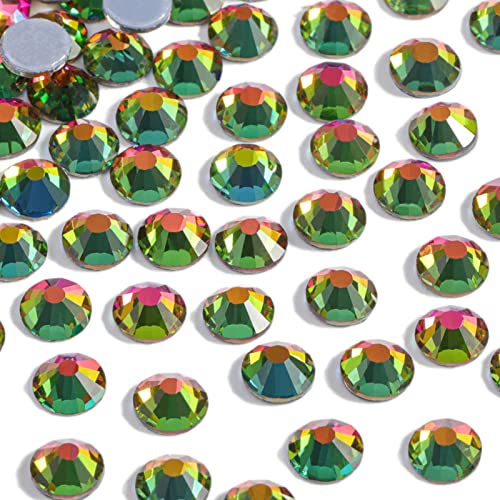 Beadsland Hotfix Pedrería, 2880pcs Flatback Crystal Rhinestones para manualidades Ropa DIY Decoración, Arco iris, SS10, 2.7-2.9 mm