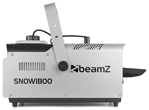 BeamZ SNOW1800 máquina de nieve de 1800 vatios, máquina de nieve con mando a distancia, líquido de nieve de 5 litros, DMX, temporizador, mini cañón de nieve para jardín, simulación de invierno