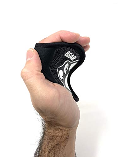 BEAR GRIP® (Neopreno, alternativa higiénica a los guantes de gimnasio de levantamiento de pesas, almohadillas de agarre de gimnasio (negro-goma)