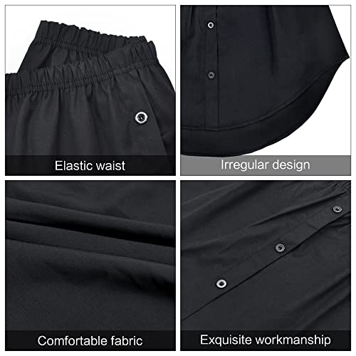beifon 2Pcs Falda Camisa Falsa Mujer Extensores de Camisa Ajustable para Mujer Falda Camisa Bajo Capas Falsas Ajustables Camisa Falda Falsa de Barrido Inferior Media Longitud, (Negro+Blanco) (XL)