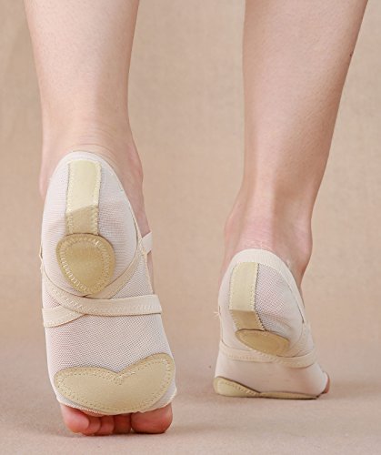 BELLYQUEEN Zapatos Danza del Vientre Calcetines Antideslizantes para Yoga Ballet Baile Descalzo con Adorno Diamante - Beige L 38-39