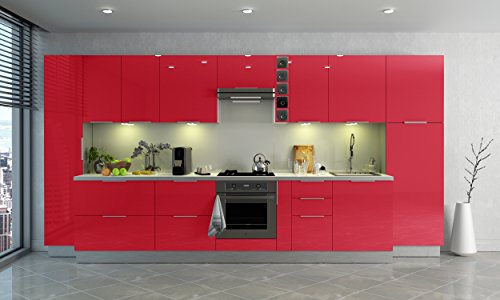 Berlioz Creations – Mueble de Cocina, Almacenamiento para Botellas, Otros, Rojo Brillante, 15,2 x 33,2 x 70 cm