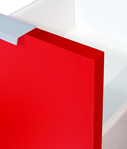 Berlioz Creations Mueble de Media Columna para Horno empotrable, 60 cm, Madera de ingeniería, Rojo Brillante, 60 x 118 x 60 cm