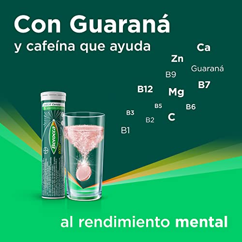 Berocca Boost Complejo de Vitaminas y Minerales con Cafeína y Guaraná Natural, para una Ayuda Rápida en el Rendimiento Mental y Físico, 2 X 30 Comprimidos Efervescentes