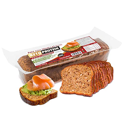Bestdiet Pan de Molde Proteico Keto Sin Azucar Añadido, Rico en Fibra y Proteínas, con Semillas, Pack 3 barras de 500g