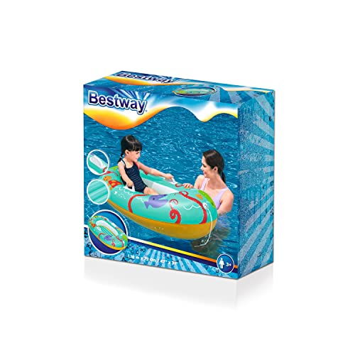 BESTWAY Barca Hinchable Infantil Happy Crustacen 119x79 cm Azul