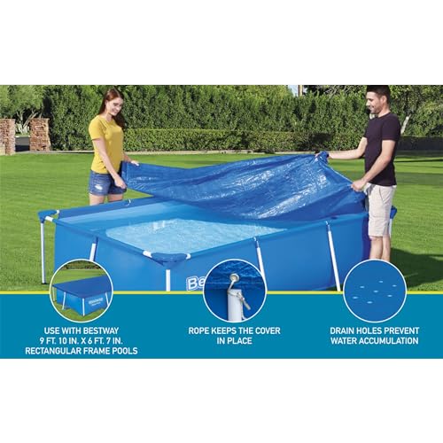 Bestway Cubierta de piscina elevada para 4 estaciones Steel Pro™ 58106, rectangular, 300 x 201 cm, azul