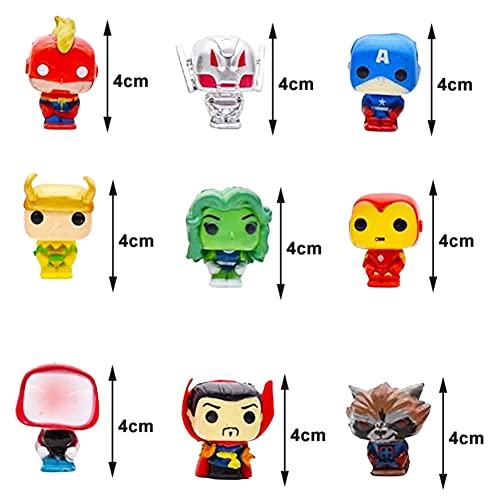 BESTZY Mini Figuras de Avengers, 24 Piezas, Cake Topper de Superhéroes, Figuras para Tartas de Cumpleaños, Juguetes, Suministros para Pastel