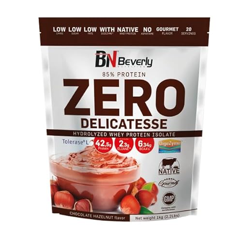Beverly Hydrolized Zero | 1 Kg | Proteína hidrolizada whey al 85% | Con Digezyme y Tolerase | Chocolate Avellana | Apta dieta Halal | Masa muscular y fuerza