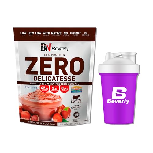 Beverly Zero Delicatesse | Proteína Hidrolizada excelente digestión y sabor | 85% Proteína | 1 Kg | Sabor Chocolate Avellana | Masa Muscular y Recuperación | Mezclador Gratis