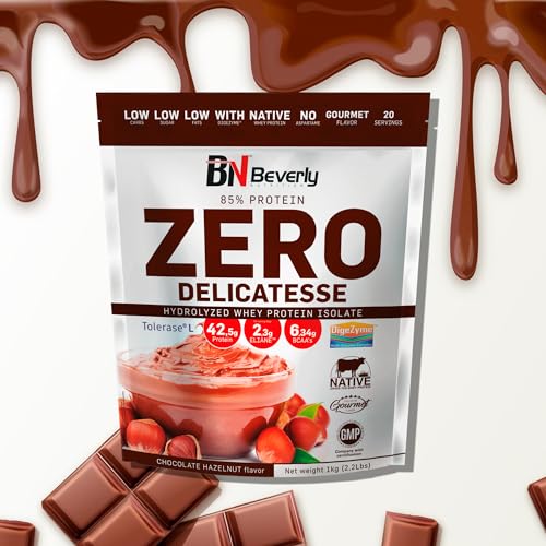 Beverly Zero Delicatesse | Proteína Hidrolizada excelente digestión y sabor | 85% Proteína | 1 Kg | Sabor Chocolate Avellana | Masa Muscular y Recuperación | Mezclador Gratis