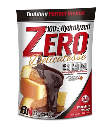 Beverly Zero Delicatesse | Proteina hidrolizada whey al 85% de concentración | Chocolate Naranja | 1 kg | Masa Muscular y Fuerza | Dieta Halal | Mezclador gratis