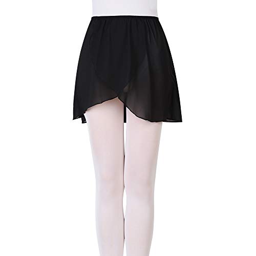 Bezioner Falda de Abrigo la Danza de Ballet Gasa con Cinturilla Elástica para Niña Mujer (L (140-170 cm), Negro (Cinturilla elástica))