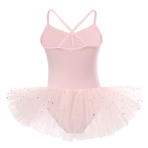 Bezioner Maillot de Danza Tutú Vestido de Ballet sin Mangas Gimnasia Leotardos Algodón Body Clásico para Niñas Rosa 120