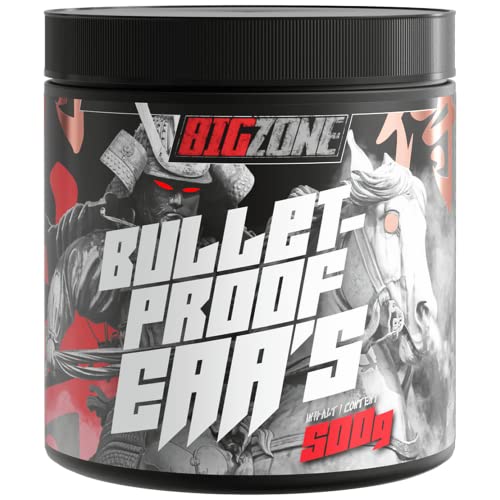 Big-Zone Bulletproof EAA's EAA - Aminoácidos esenciales para músculos y tejidos - culturismo - extremadamente delicioso | 500 g en polvo (té helado de limón)