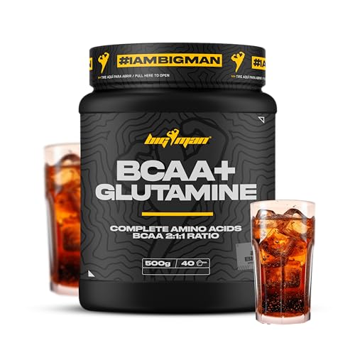 BigMan | Bcca & Glutamina 500gr (Cola) | Aminoacidos Essenciales con Carga de Minerales | Recuperación Muscular | Recuperación Ejercicios Aerobicos | Protege tu Musculo