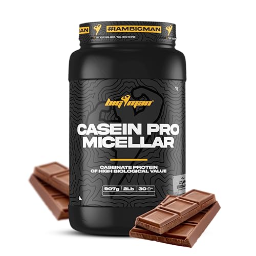 BigMan | Casein Pro Micellar 907Gr (Chocolate) | Proteína de Asimilación Lenta | Para Antes de Dormir | Crecimiento y Recuperación Muscular por la noche |