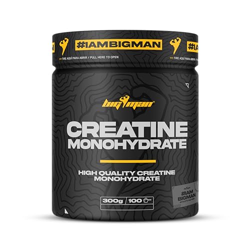 BigMan | Pack Creatina Monohidrato 300Gr (NEUTRA) + Shaker "REGALOS | 200 Mesh | Incrementa Resistencia | Potencia los Efectos de los Entrenamientos | Crecimiento Muscular