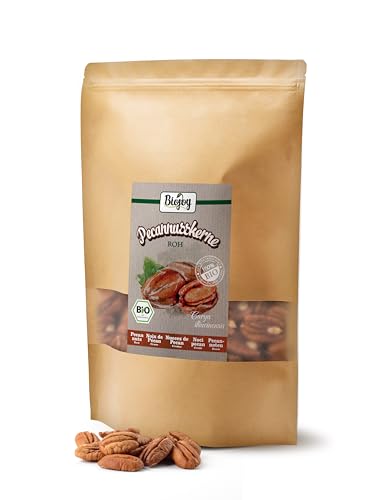 Biojoy Nueces Pecanas BÍO (1 kg Mitades), enteras y crudas, sin tostar y sin aditivos