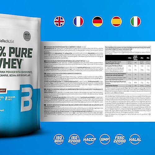 BioTechUSA 100% Pure Whey | Proteína en Polvo con BCAA y Glutamina | Sin Gluten, Sin Aceite de Palma, 1 kg, Chocolate