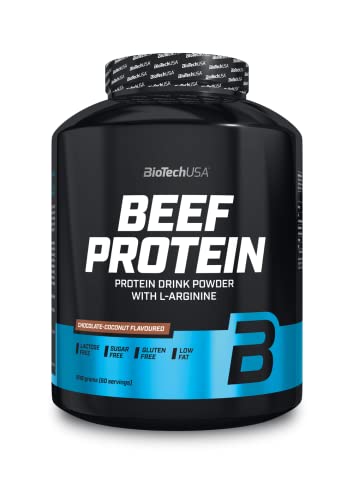 BioTechUSA Beef Protein, 87% Hydrolysed Protein Peptide Formula, Sin Lactosa ni Gluten, Bajo en Grasa, Sin Azúcar, Apto para la Dieta Paleo, 1,816 kg, Chocolate-coco