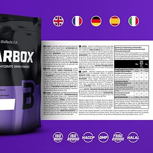 BioTechUSA Carbox | Complejo de Carbohidratos | Mejora de la Energía Pre, Intra y Post-Entrenamiento, 1 kg, Naranja