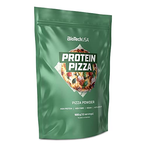 BioTechUSA Protein Pizza, Vegano Polvo de masa para pizza, rica en proteínas y fibras dietéticas, con orégano, 500 g, Tradicional