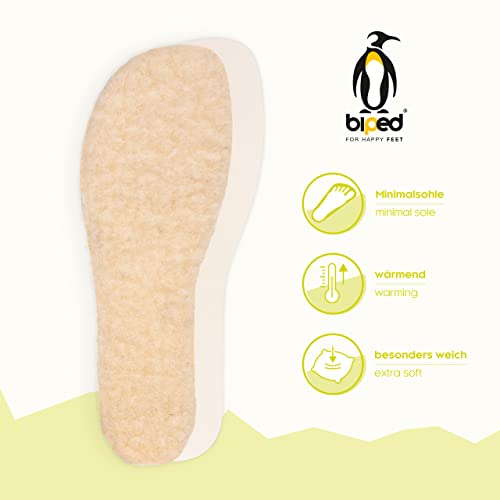 biped minimal sole BURGOS- 2 pares de plantillas - forma especial - sólo se ajustan a los zapatos mínimos y a los zapatos descalzos - con auténtica lana de cordero - para adultos y niños(40)