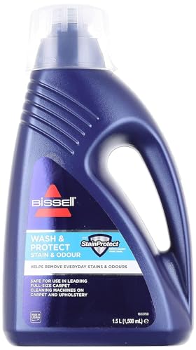 BISSELL Formula Wash & Protect Detergente | Elimina Manchas y Refresca | Para su Tapicería, Moquetas y Alfombras | 1,5 Litros | Compatible con ProHeat, StainPro y Big Green Series | 1086N