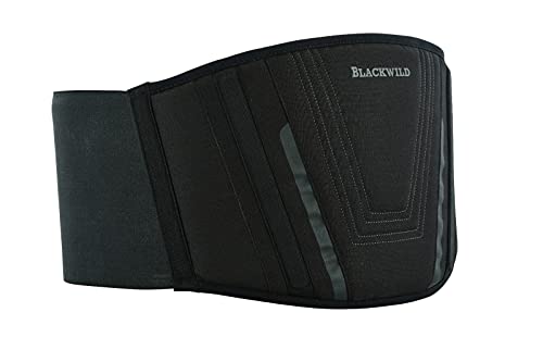BLACKWILD - Cinturón de riñón para motocicleta, para hombre y mujer, color negro básico, estabilización eficaz y cálido, soporte lumbar, Negro , L