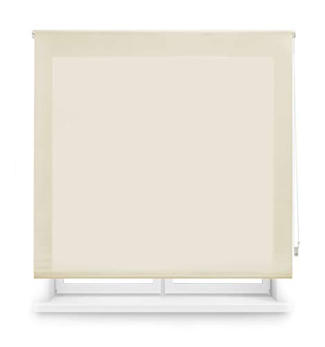 Blindecor Ara | Estor enrollable translúcido liso - Beige, 100 x 175 cm (ancho por alto) | Tamaño de la Tela 97 x 170 cm | Estores para ventanas