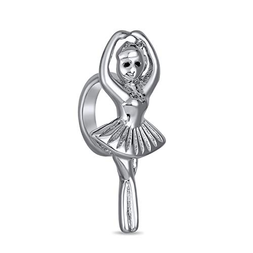 Bling Jewelry Delicado Prima Ballerina Ballet Dancer Charm Bead Para Mujer Adolescente .925 Plata De Ley Se Adapta A Pulsera Europea