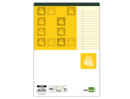 Bloc notas liderpapel horizontal a4 50 hojas amarillas 60g/m2 encolado