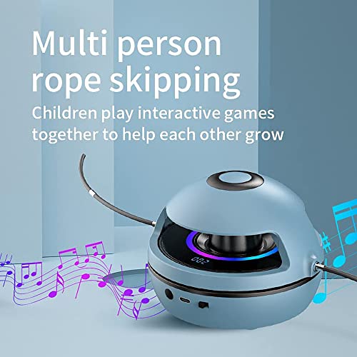 Bluetooth Smart Rope Skipping Machine - Adult Fitness Sports Children Automatic Counting Music Electric Jump Rope Machine, Suitable for Families, Gyms, Offices, Parties (Blue)