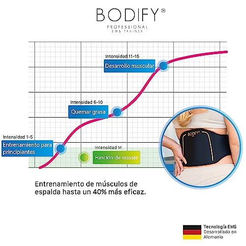 Bodify® Entrenador EMS de Espalda Pro - Estimulación focalizada de los músculos de la Espalda! - Desarrollo Muscular y Mejora de la Postura - Entrenador Muscular de Espalda - EL Original