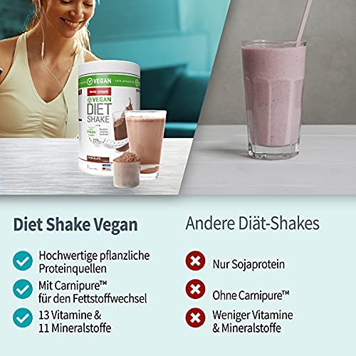 Body Attack Diet Shake vegano, proteína vegetal en polvo de máxima calidad para la pérdida de peso con proteína de guisante y Carnipure, Made in Germany, (Vainilla 430g)