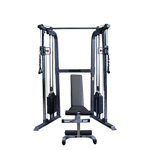Body-Solid Powerline (PFT100) - Máquina de ejercicio cruzado con cable para gimnasio doméstico y comercial, centro de entrenamiento funcional con doble pila de pesas de 160 libras para entrenamiento