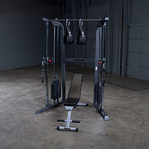 Body-Solid Powerline (PFT100) - Máquina de ejercicio cruzado con cable para gimnasio doméstico y comercial, centro de entrenamiento funcional con doble pila de pesas de 160 libras para entrenamiento