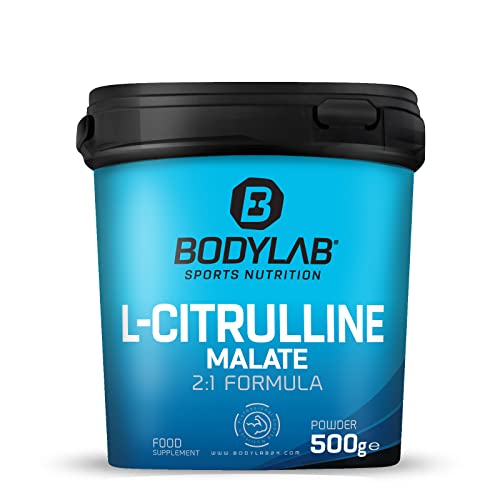 Bodylab24 L-Citrulline Malate 500g, 5g L-Citrulline Malate por dosis diaria, fórmula de malato de citrulina en una proporción de 2:1, perfecta para entrenamientos de alta intensidad, polvo sin sabor