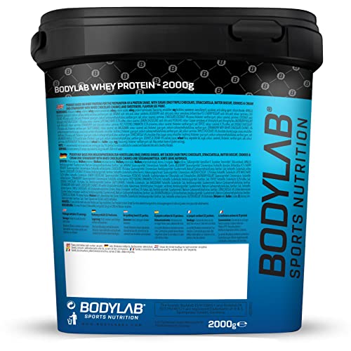 Bodylab24 Whey Protein Powder Neutro 2kg, polvo rico en proteína para músculos más fuertes, la proteína de suero puede promover la construcción de músculo, con 80% de proteína, sin aspartamo