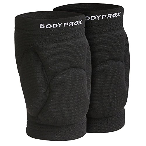 Bodyprox - Rodilleras de voleibol para jóvenes (1 par, unisex), 8-13 Años, Negro