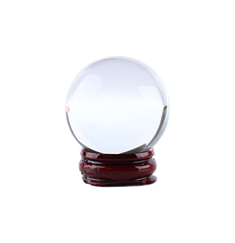 Bola De Cristal Transparente, Cristal Transparente De Cuarzo Natural Raro Asiático, Bola Transparente De Curación Con Base De 40mm